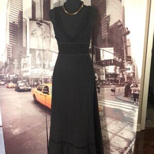 Free People Black Sleeveless V-Neck Sundress Cocktail Maxi